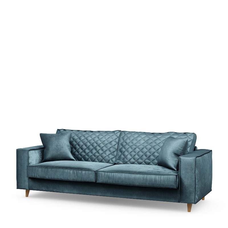 Kendall Sofa 3,5 Seater, velvet, petrol