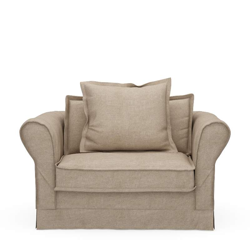 Carlton Love Seat, washed cotton, natural