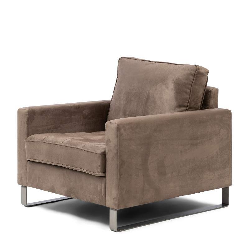 West Houston Armchair, scottish suede, liver