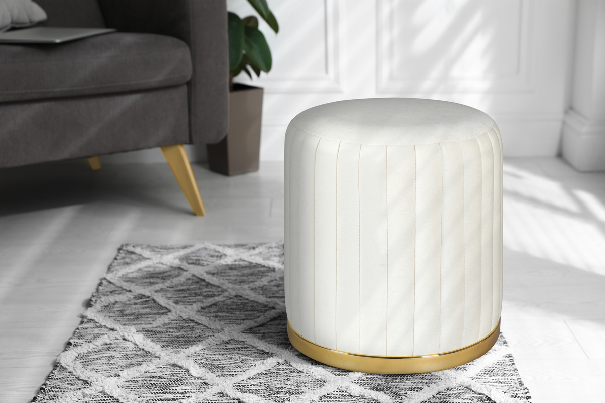 Hocker Doric 125 Elfenbein / Gold