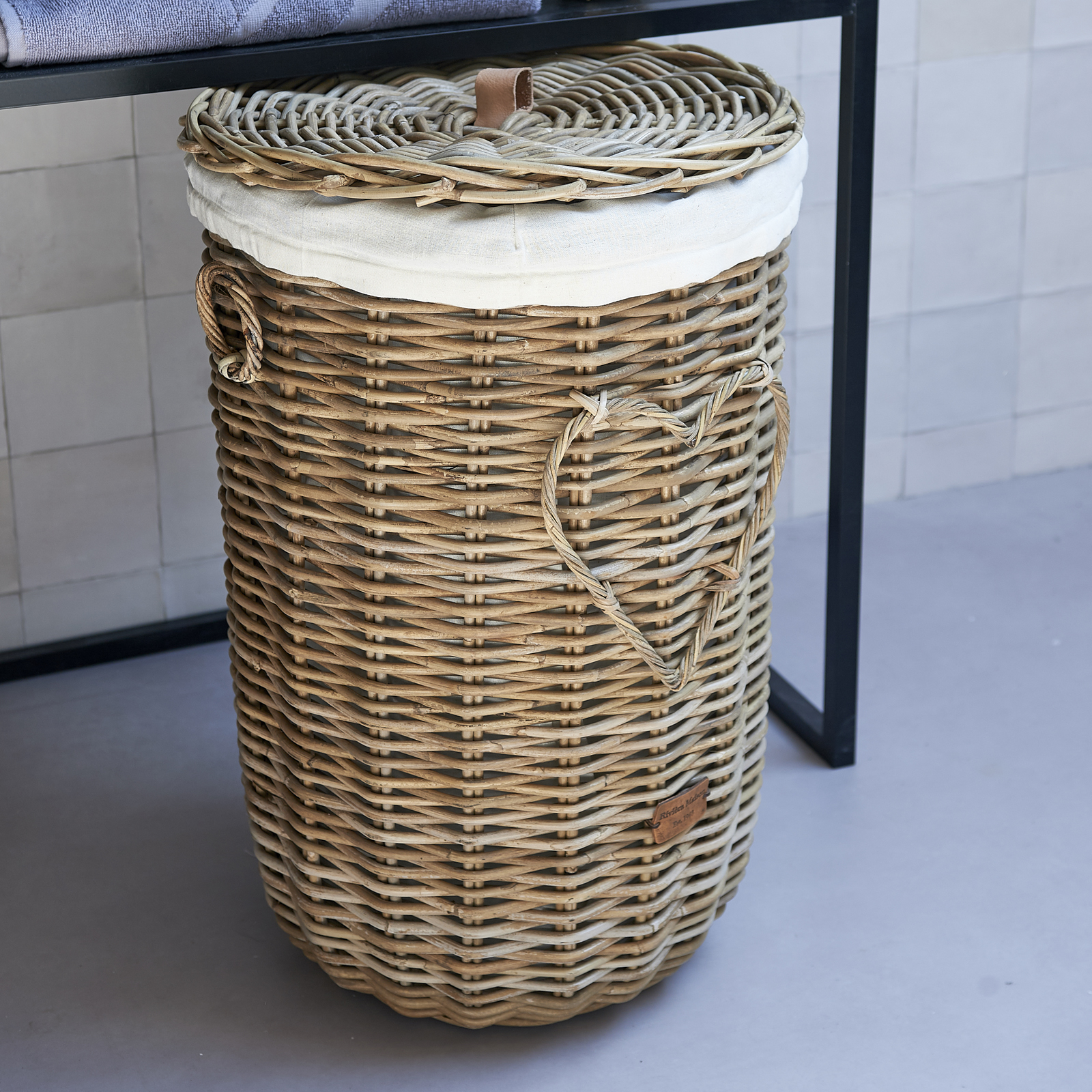 Rustic Rattan Heart Laundry Basket