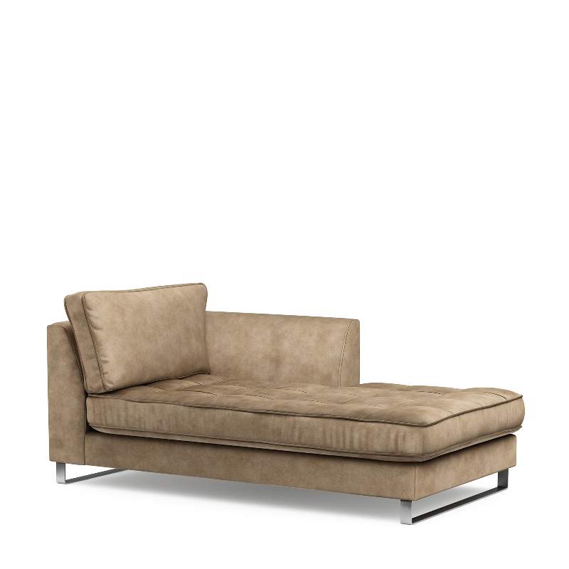 West Houston Chaise Longue Right, velvet, golden beige