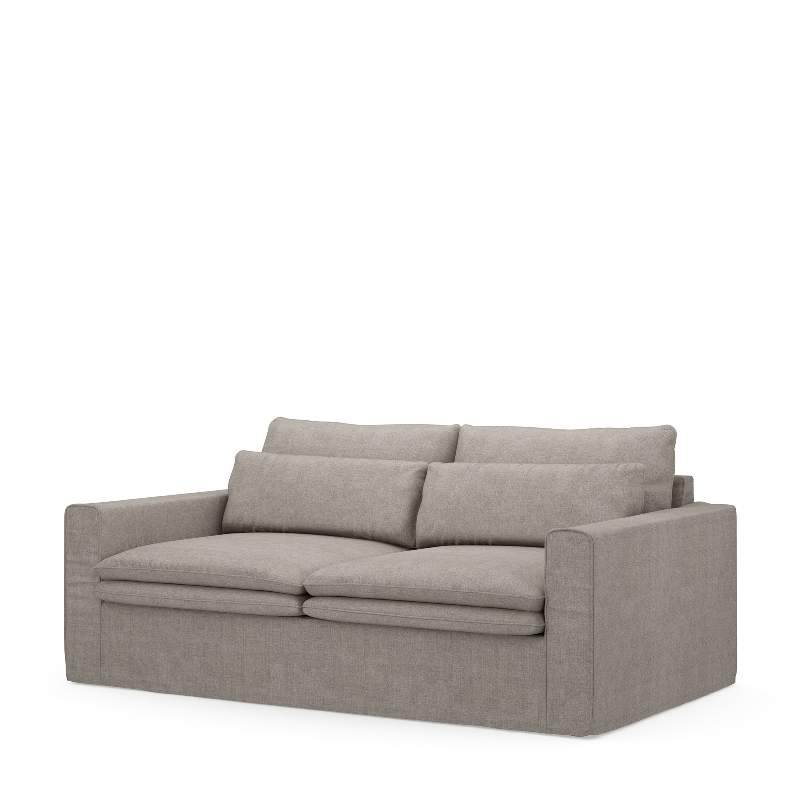 Continental Sofa 2,5 Seater, washed cotton, stone