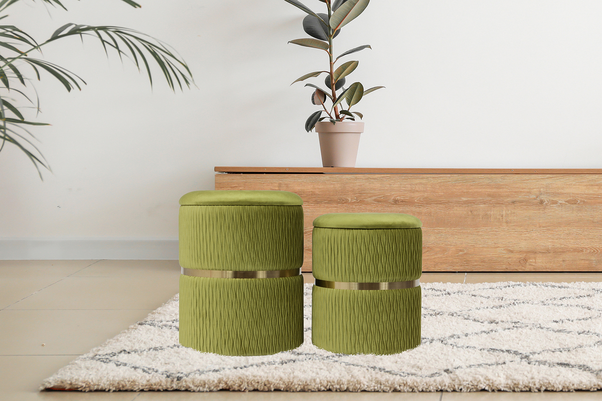 Hocker Milas 100-IN 2er-Set Pistachio-Grün