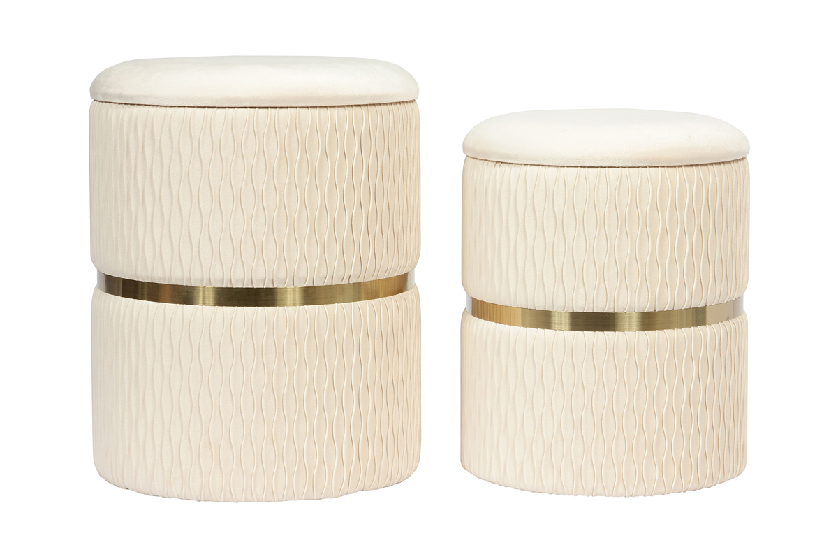 Hocker Milas 100-IN 2er-Set Creme