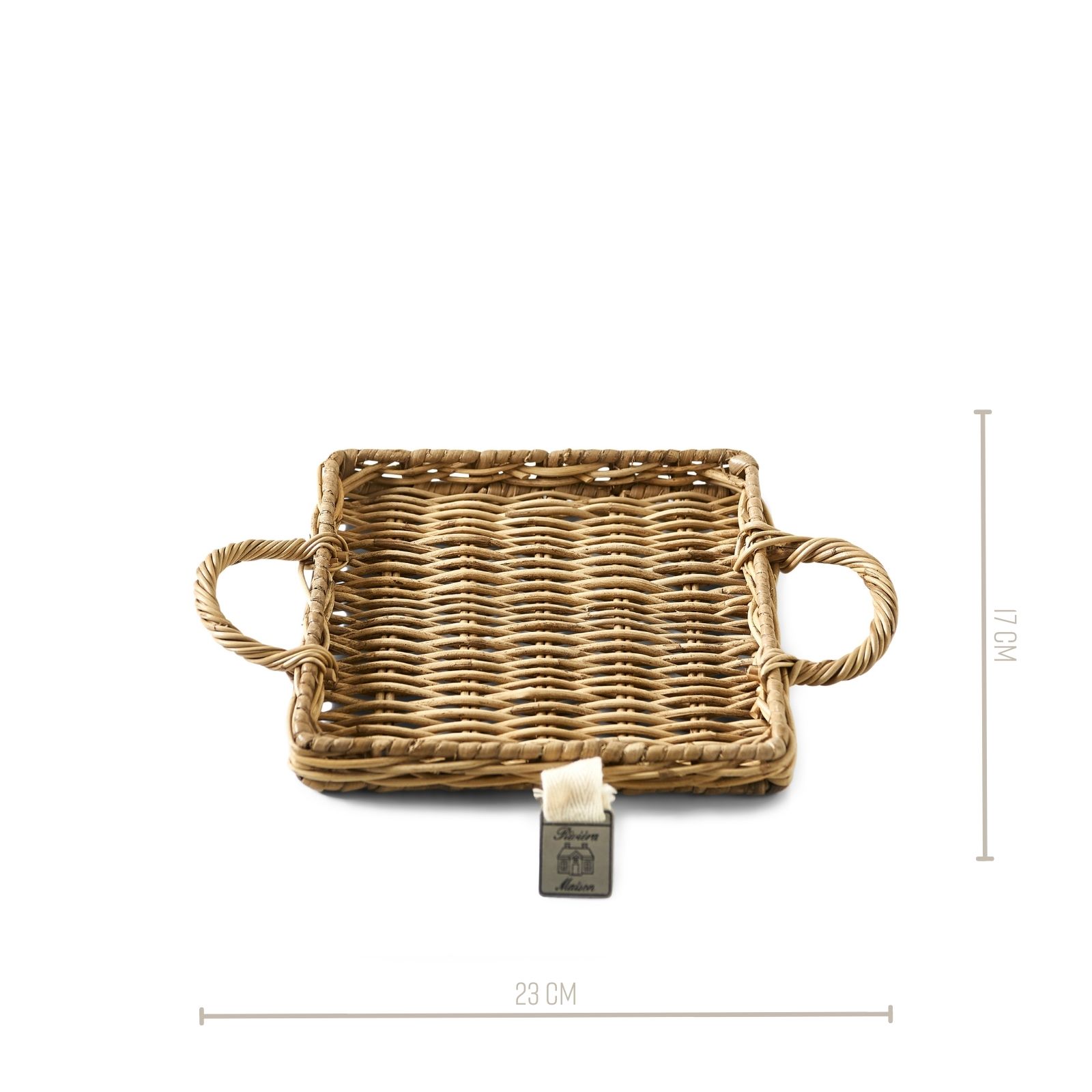 Rustic Rattan Mini Tray square