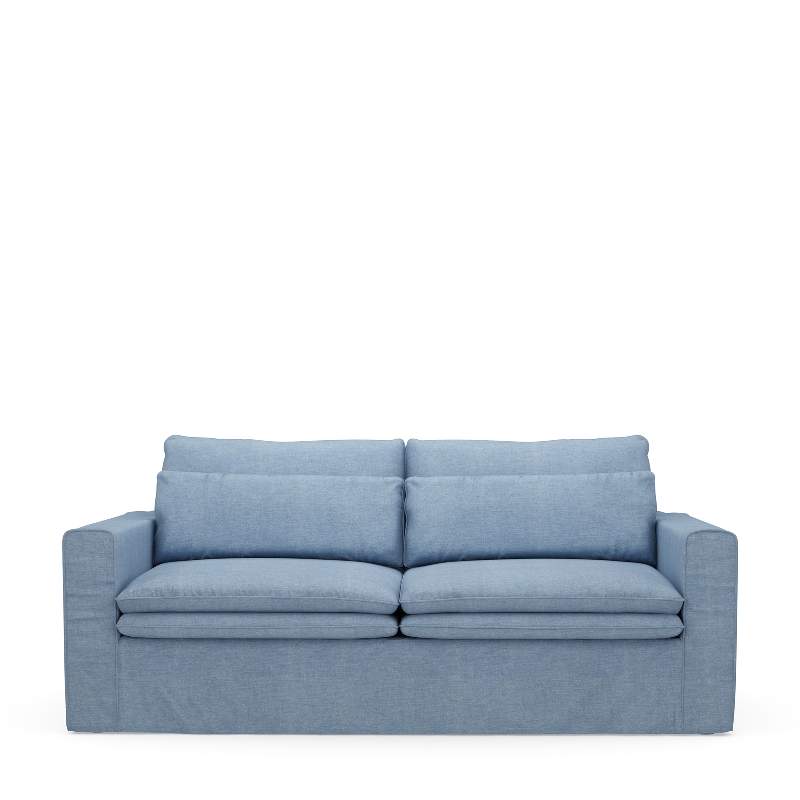 Continental Sofa 2,5 Seater, washed cotton, ice blue