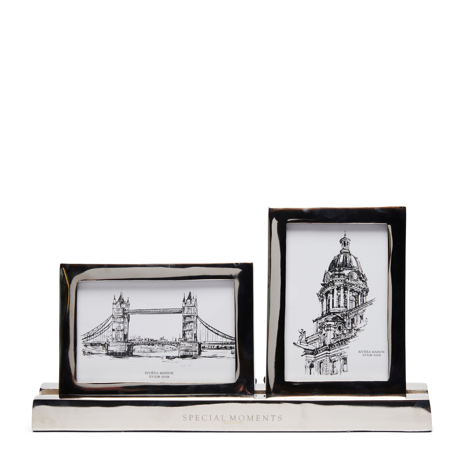 RM Double Photo Frame silver 10x15 & 15x10