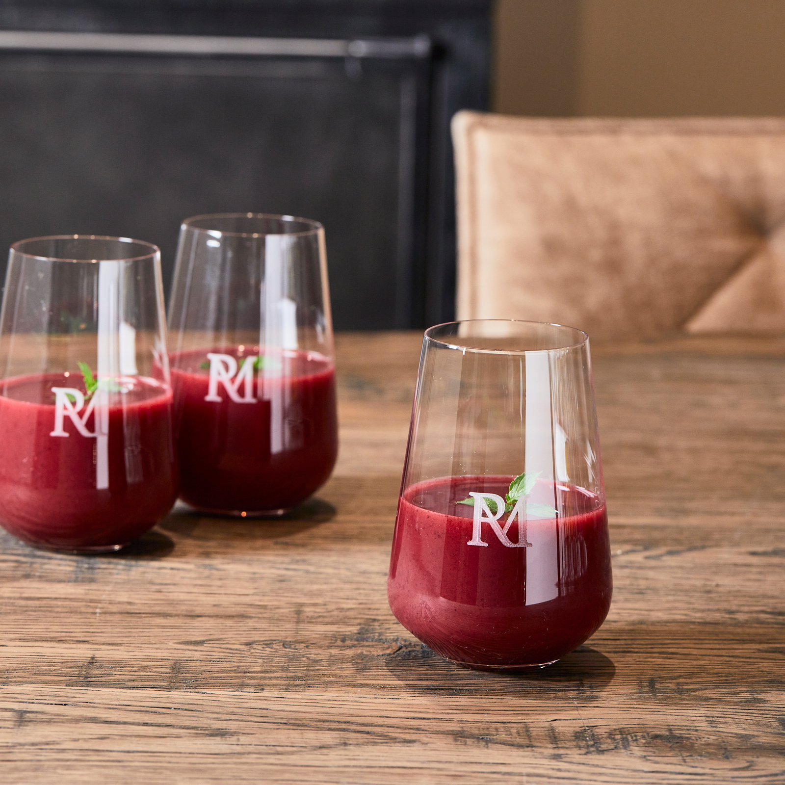 RM Monogram Water Glass M