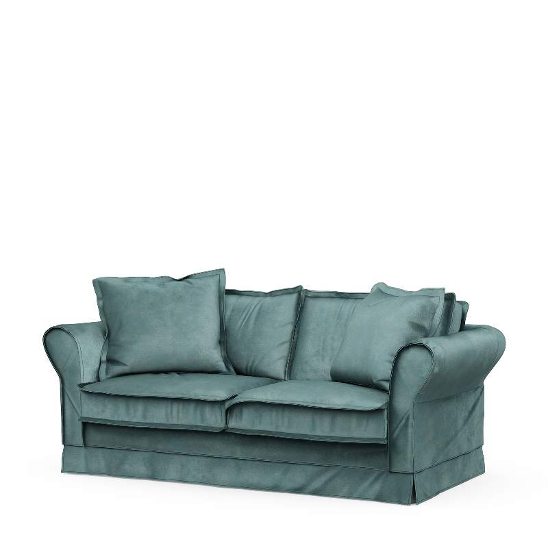 Carlton Sofa 2,5 Seater, velvet, mineral blue