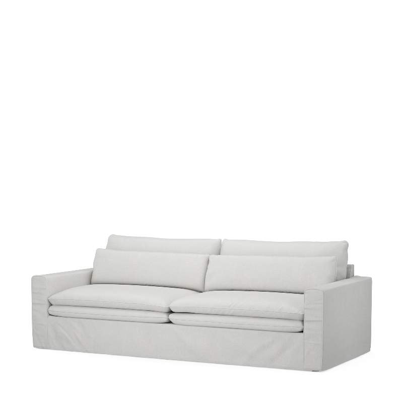 Continental Sofa 3,5 Seater, washed cotton, ash grey