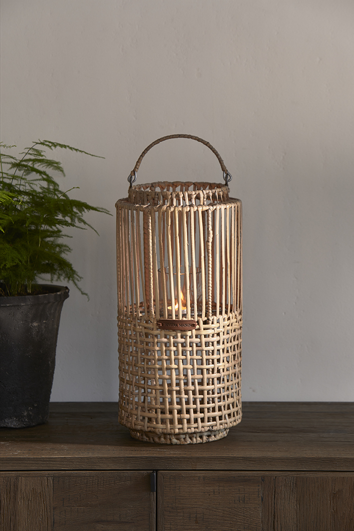 Rustic Rattan Webbing Lantern