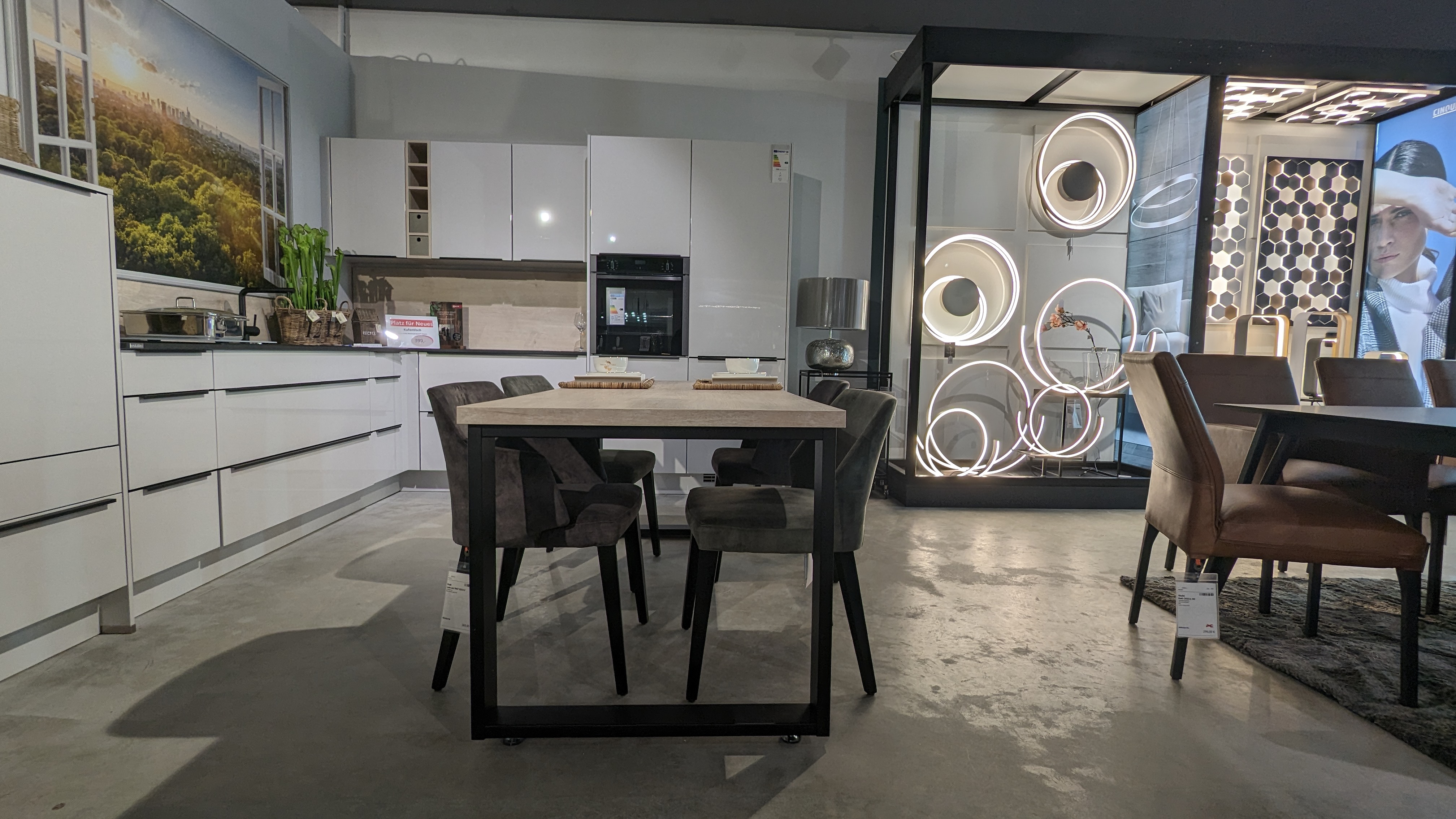 Nobilia Kufentisch Tisch Esstisch Montreal Grau Schwarz Esszimmertisch Esszimmer