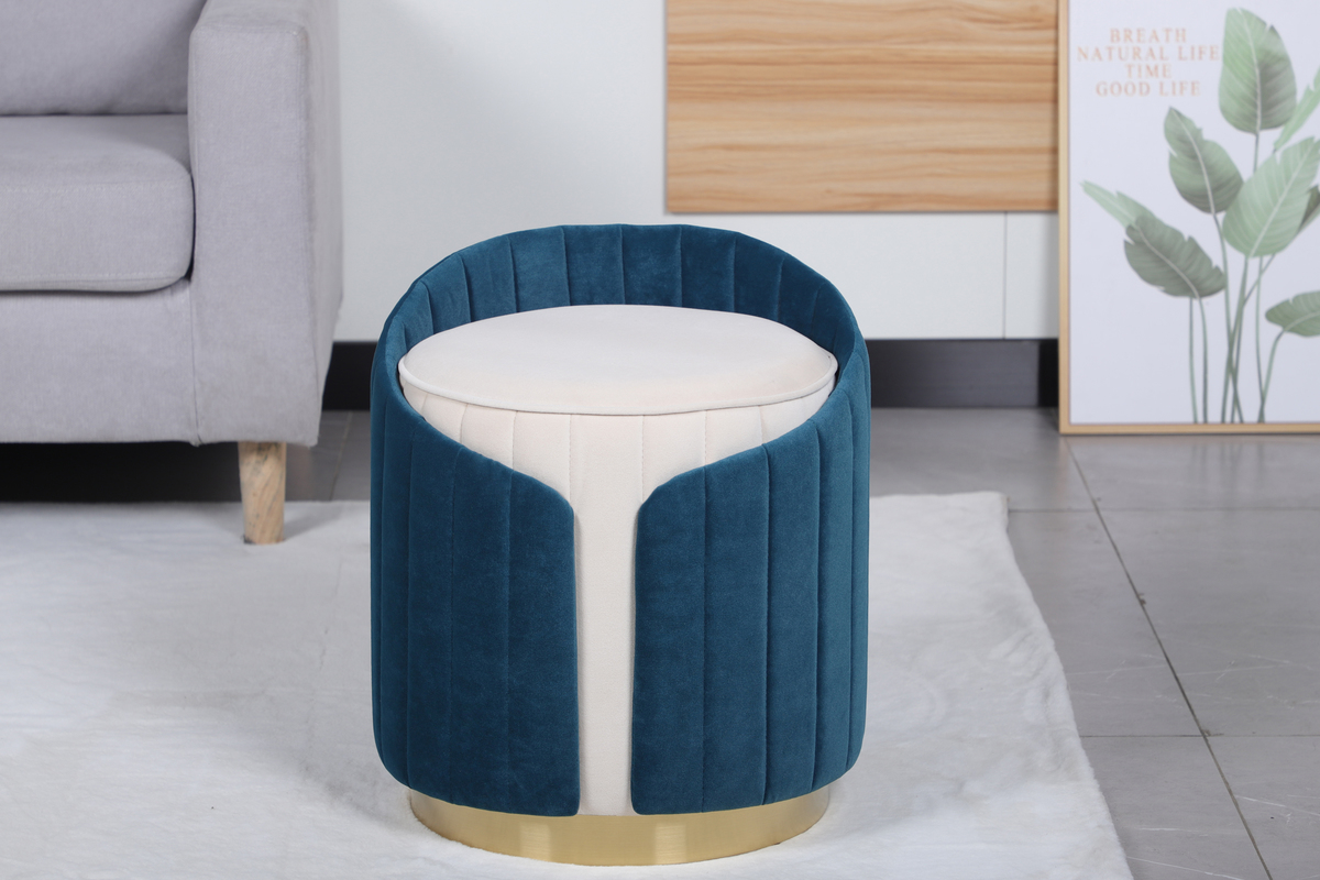 Hocker Corvin 125 Elfenbein / Petrol