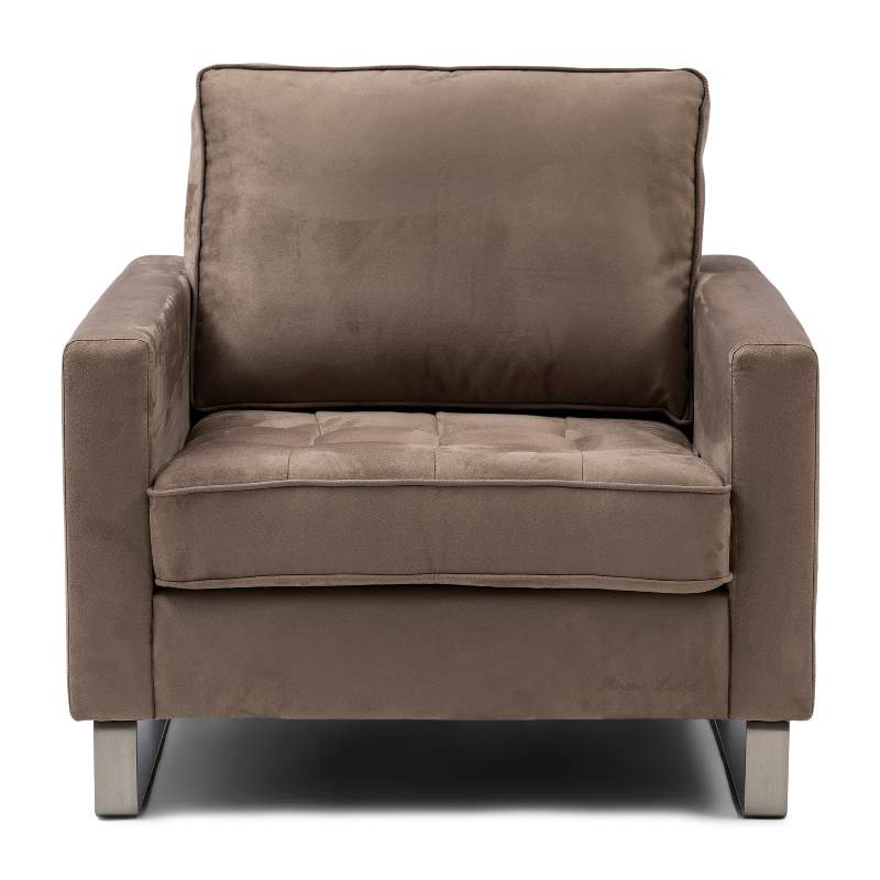 West Houston Armchair, scottish suede, liver