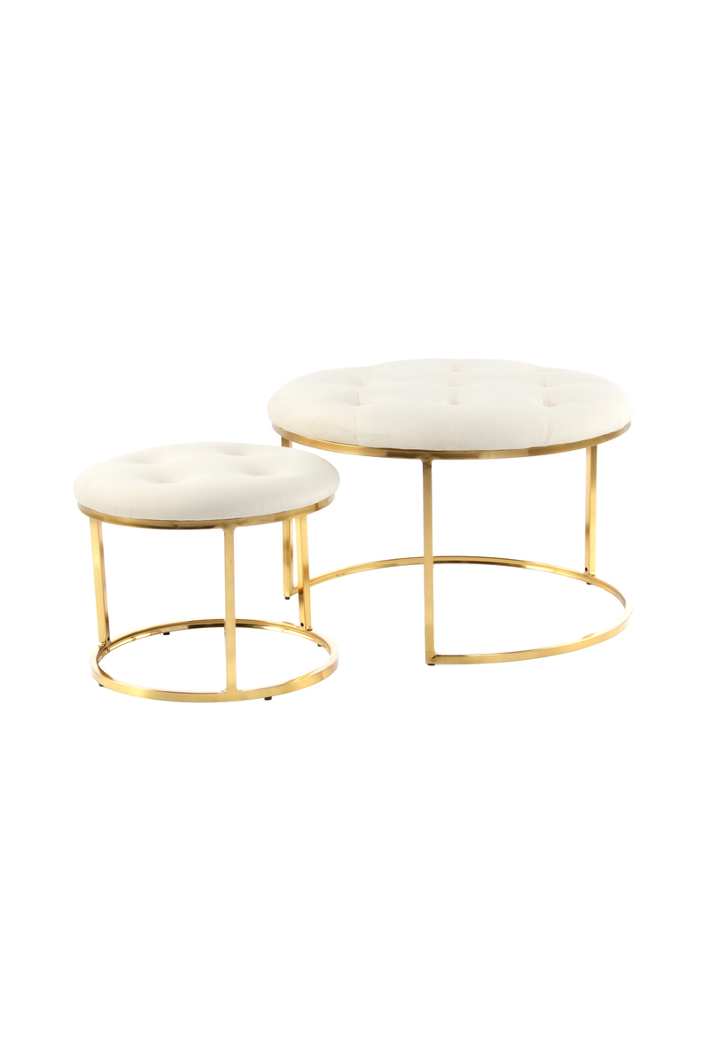 Hocker Becky 825 2er-Set Elfenbein / Gold