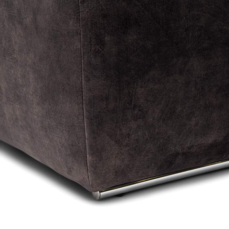 The Mark II Footstool 114 cm, velvet, grimaldi grey