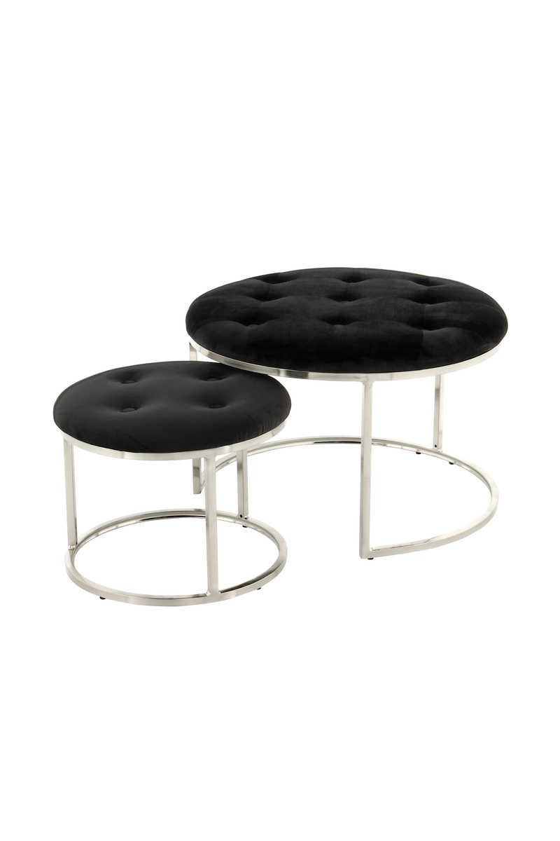 Hocker Becky 825 2er-Set Schwarz / Silber