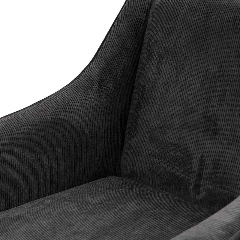 Savile Row Dining Armchair Black Leg, italian rib, mocha Savile Row Dining Armchair Black Leg, italian rib, mocha