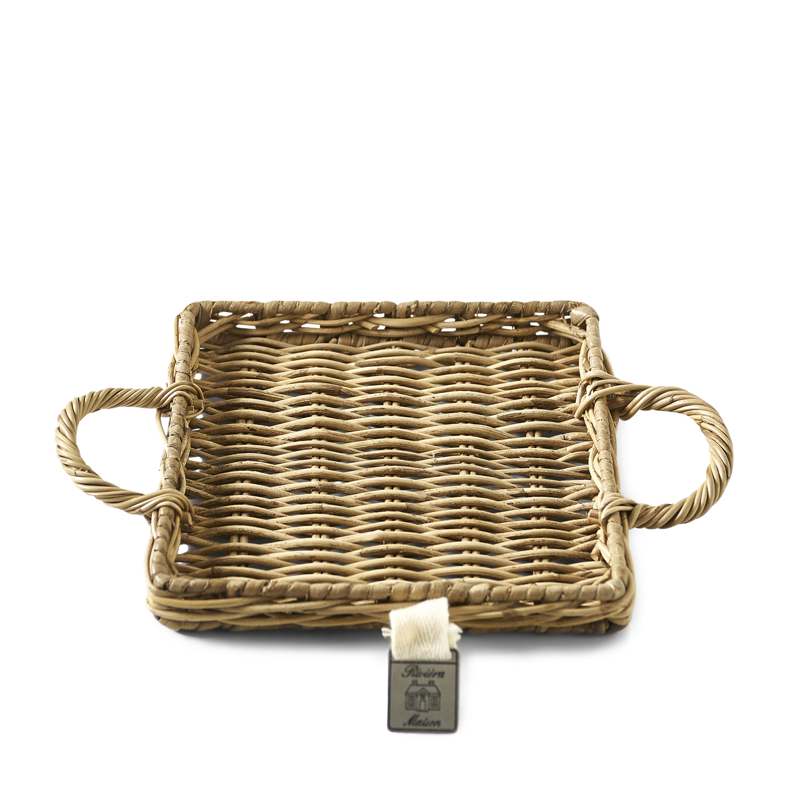 Rustic Rattan Mini Tray square