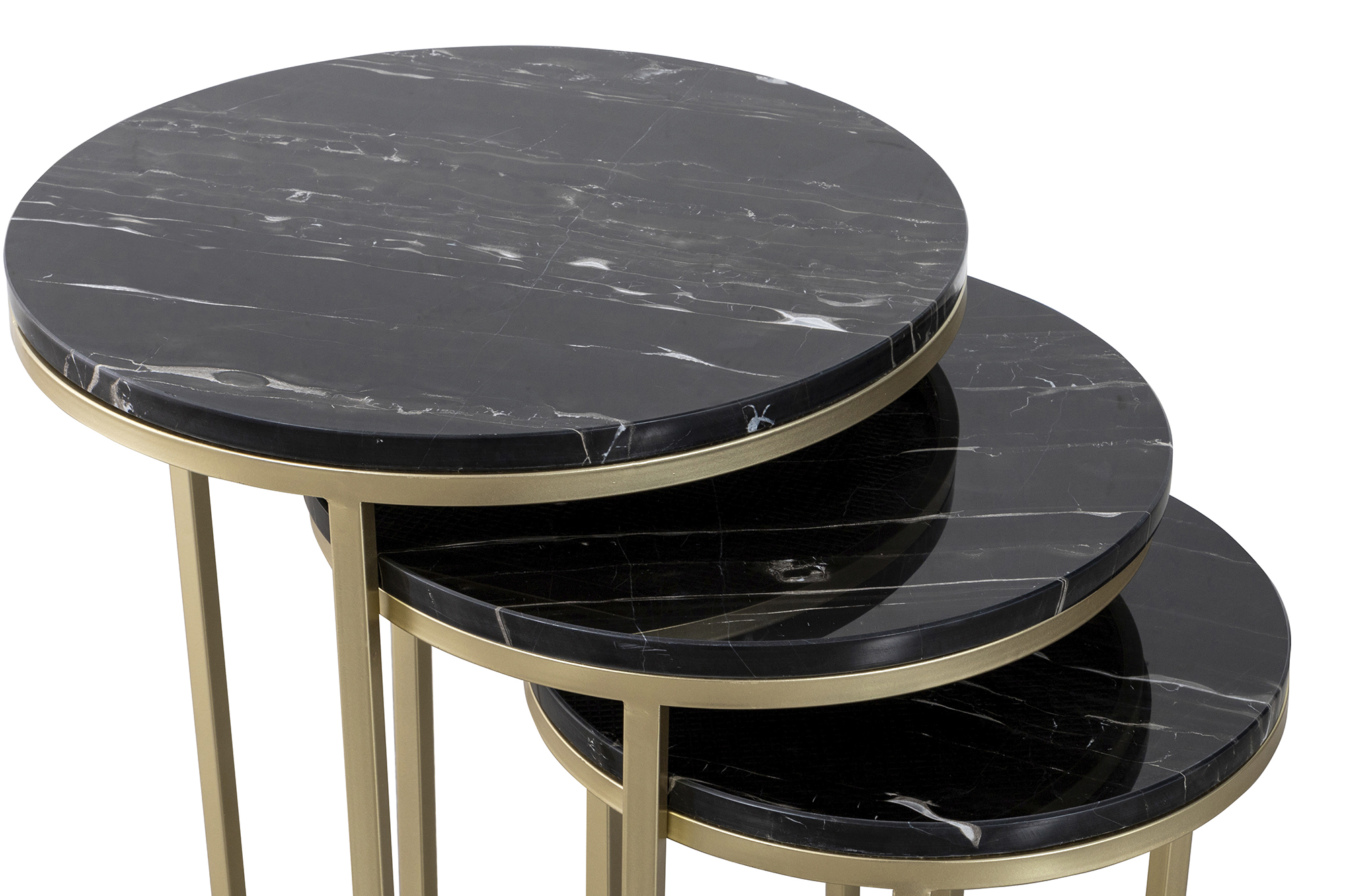 Beistelltisch Tria 125 3er-Set Schwarz