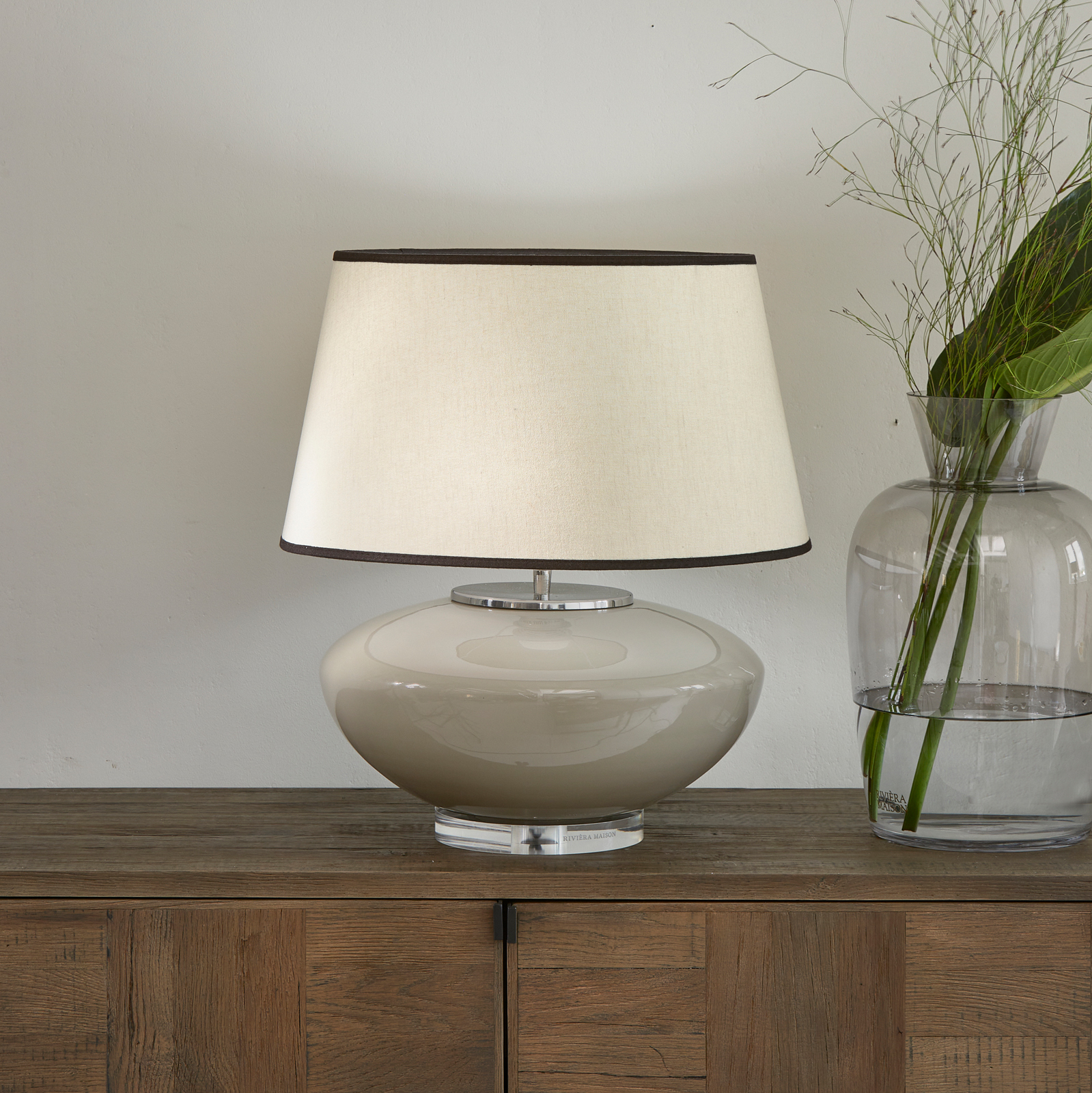 RM Glass Bauble Table Lamp flax