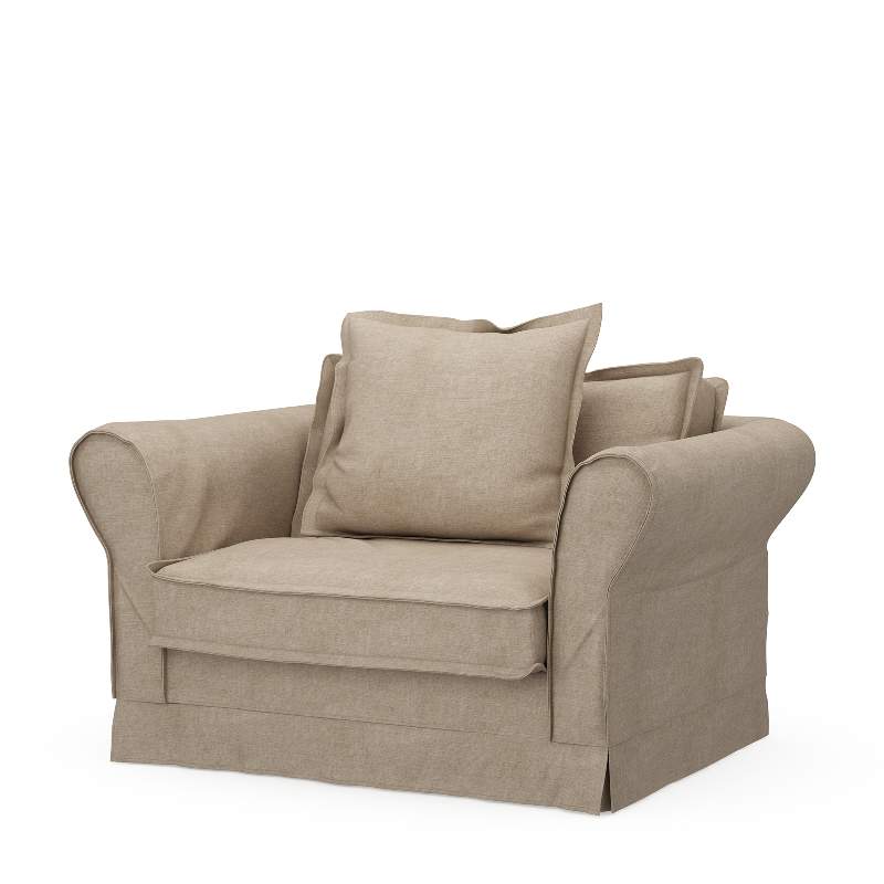 Carlton Love Seat, washed cotton, natural