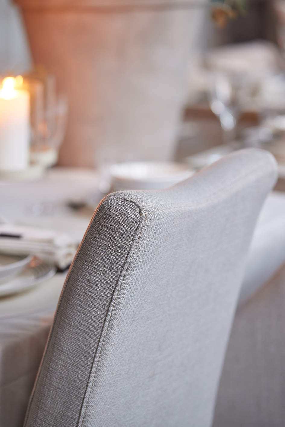 Monti Dining Chair With Loose Cover, mouline linen, fabulous flax