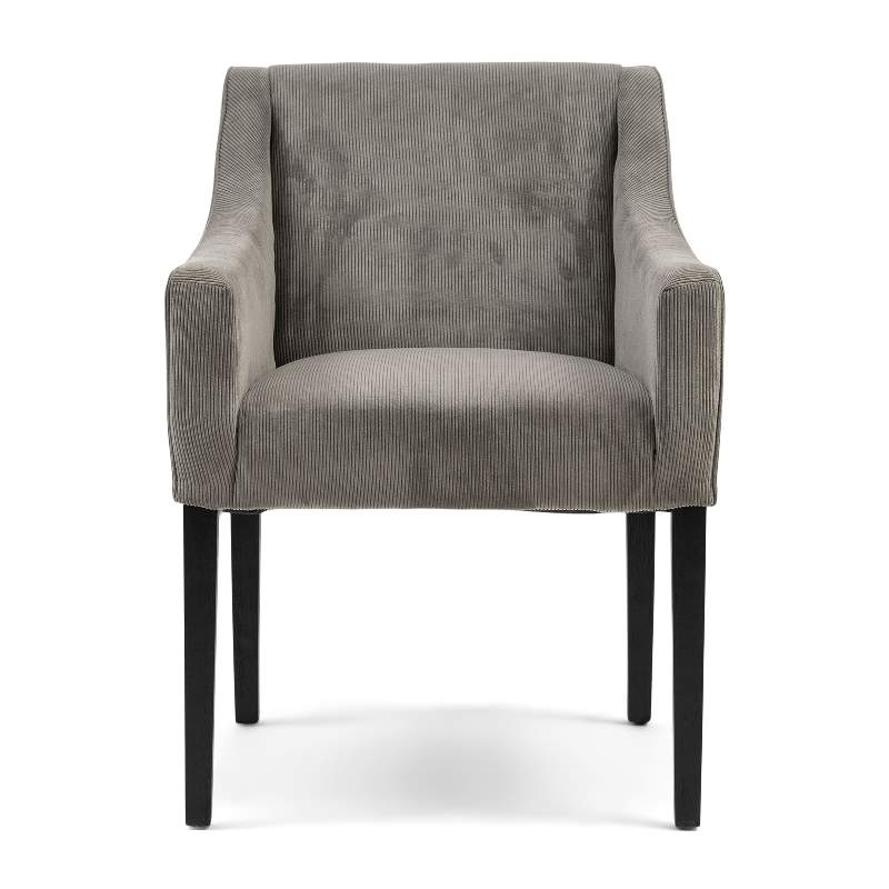 Savile Row Dining Armchair Black Leg, italian rib, mouse