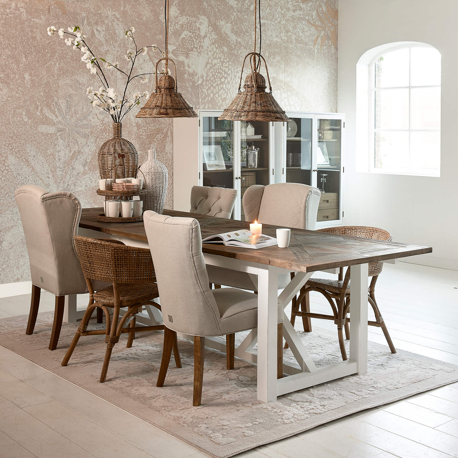 Balmoral Dining Chair, oxford weave, flanders flax Balmoral Dining Chair, oxford weave, flanders flax