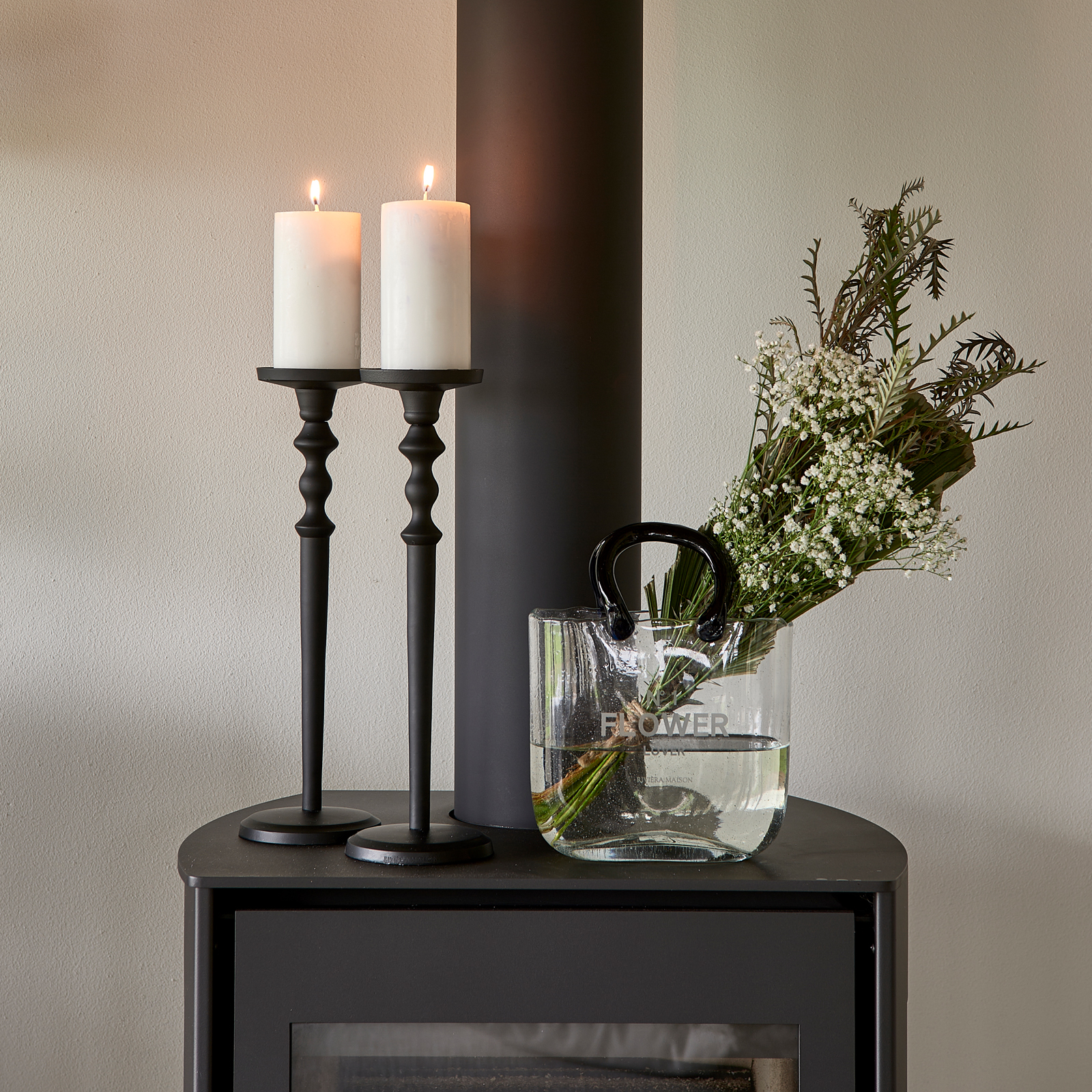 RM Warrington Candle Holder black