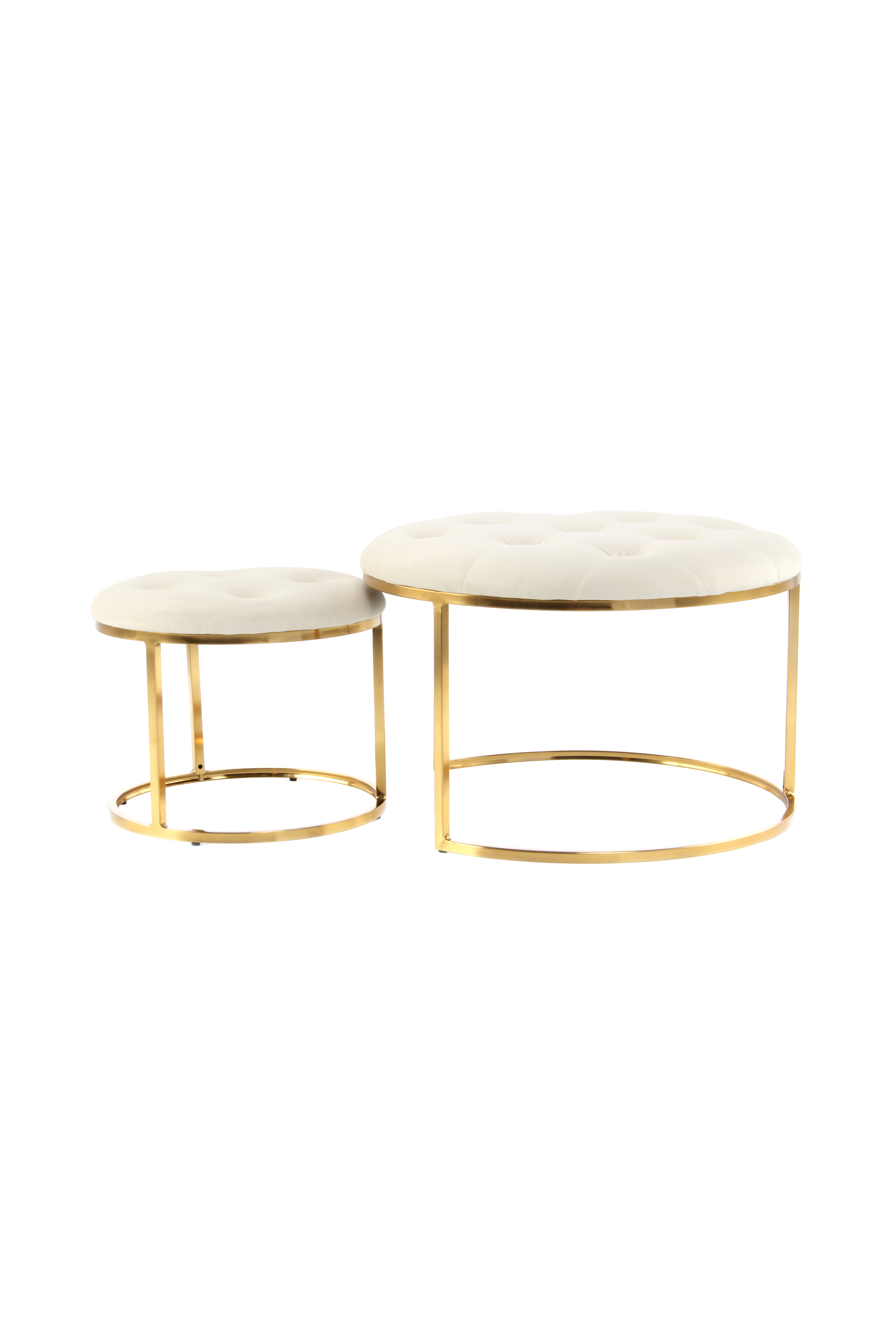 Hocker Becky 825 2er-Set Elfenbein / Gold