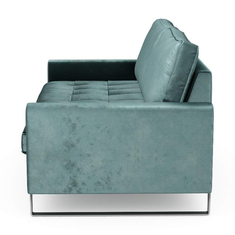 West Houston Sofa 2,5 Seater, velvet, mineral blue