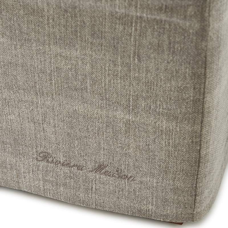 Metropolis Footstool, washed cotton, stone