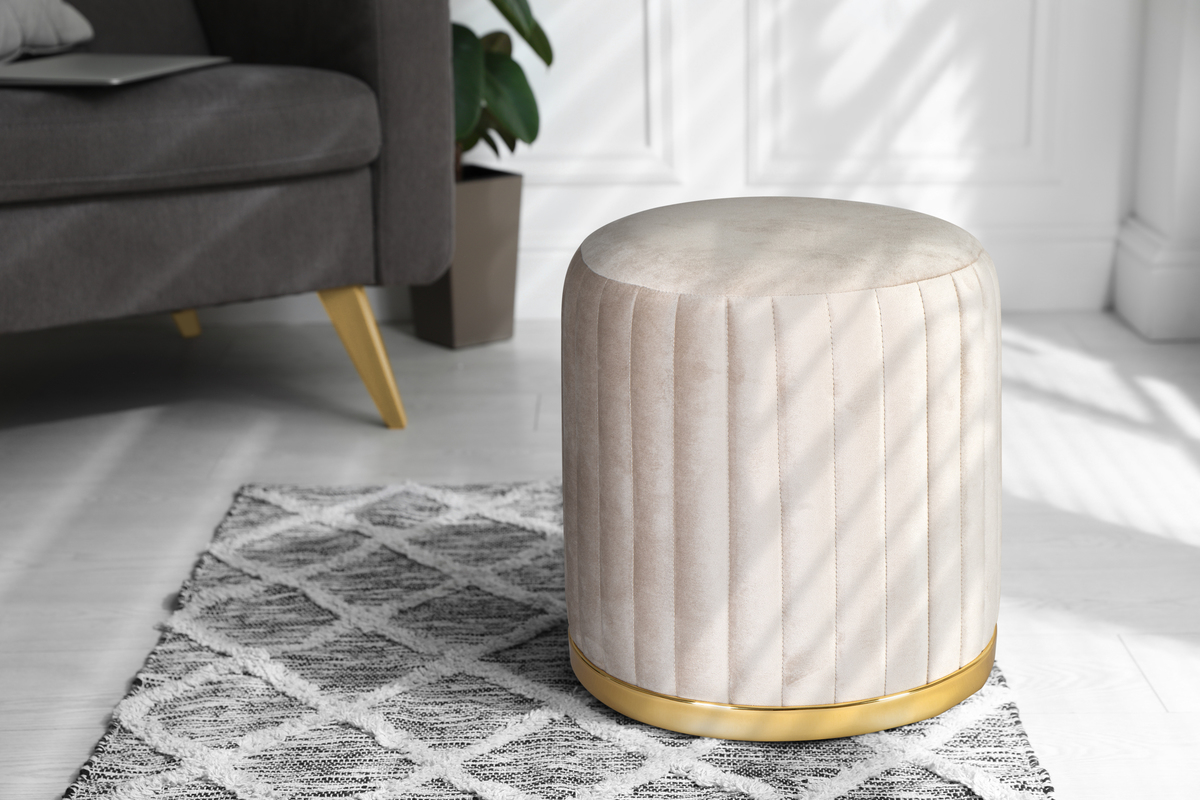 Hocker Doric 125 Taupe / Gold