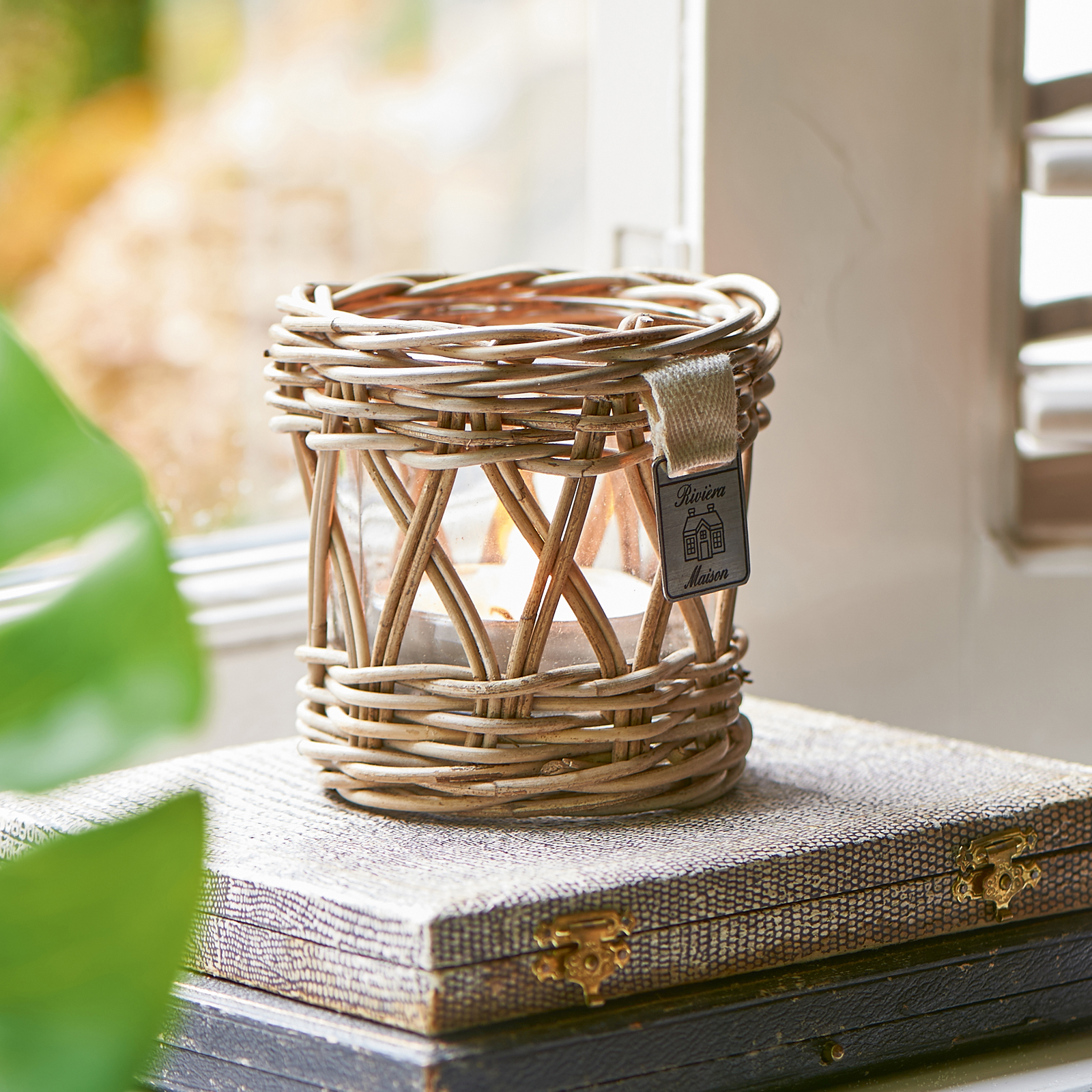 Rustic Rattan Votive