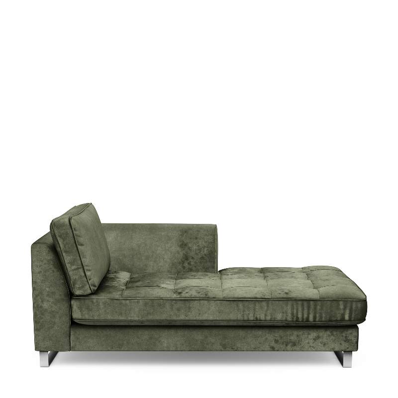 West Houston Chaise Longue Right, velvet, ivy