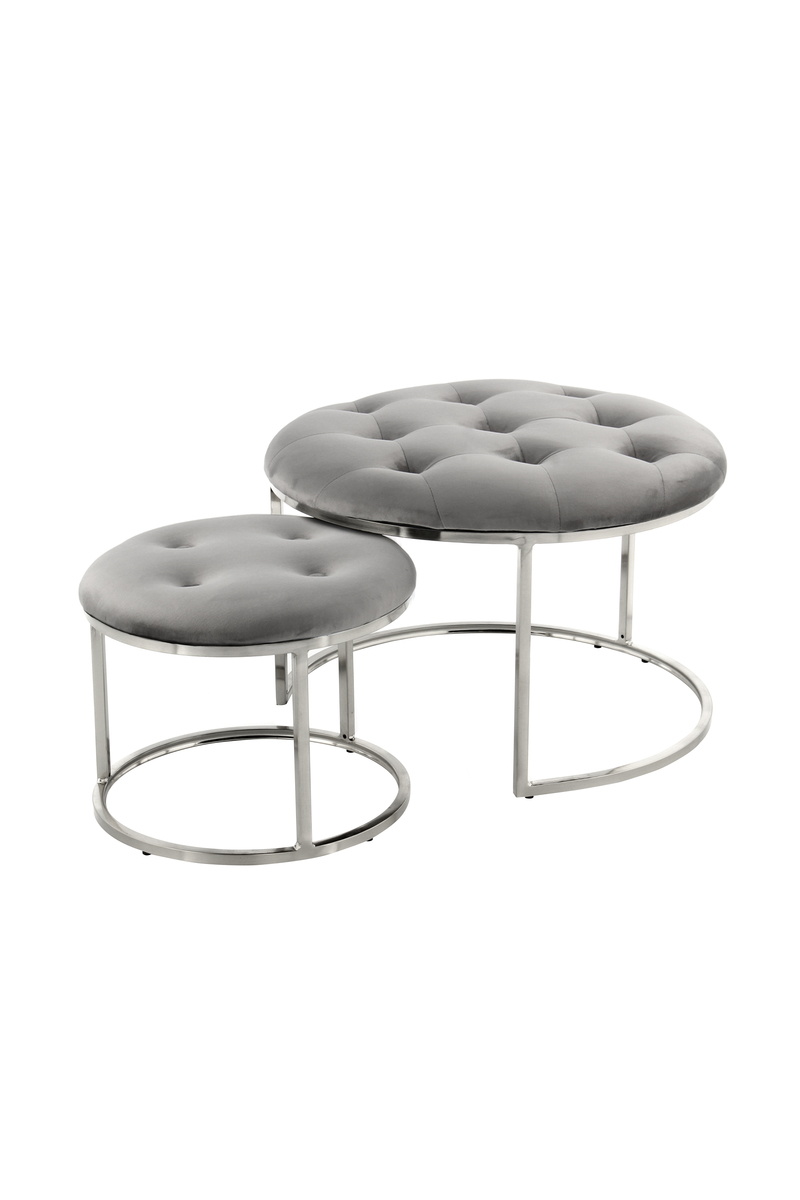 Hocker Becky 825 2er-Set Grau / Silber