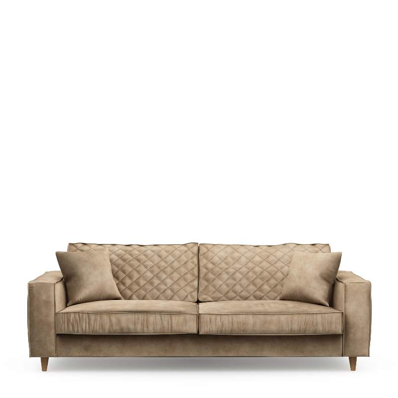 Kendall Sofa 3,5 Seater, velvet, golden beige