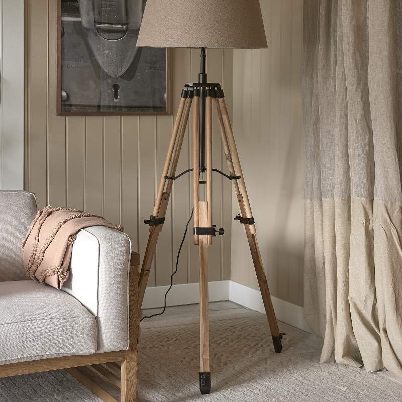 RM Wooden Tripod Floor Lamp