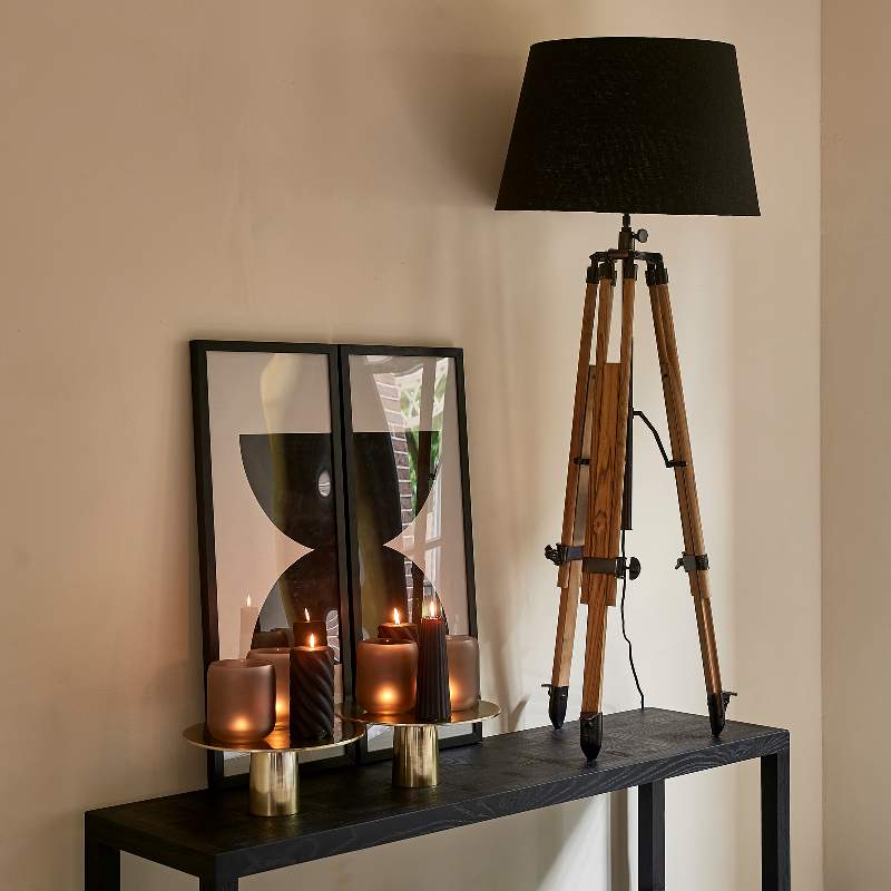 RM Wooden Tripod Floor Lamp