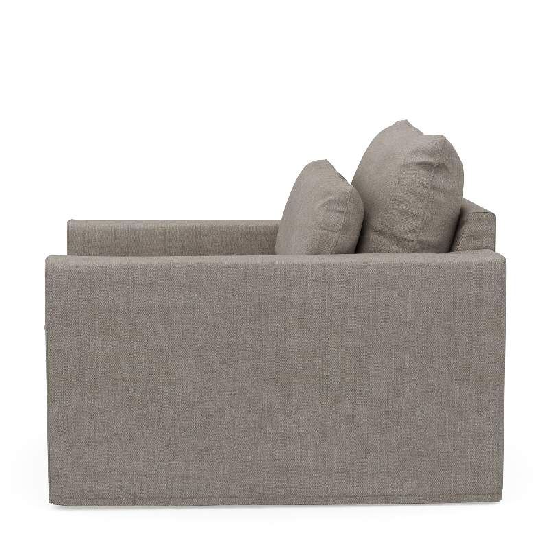 Continental Love Seat, washed cotton, stone