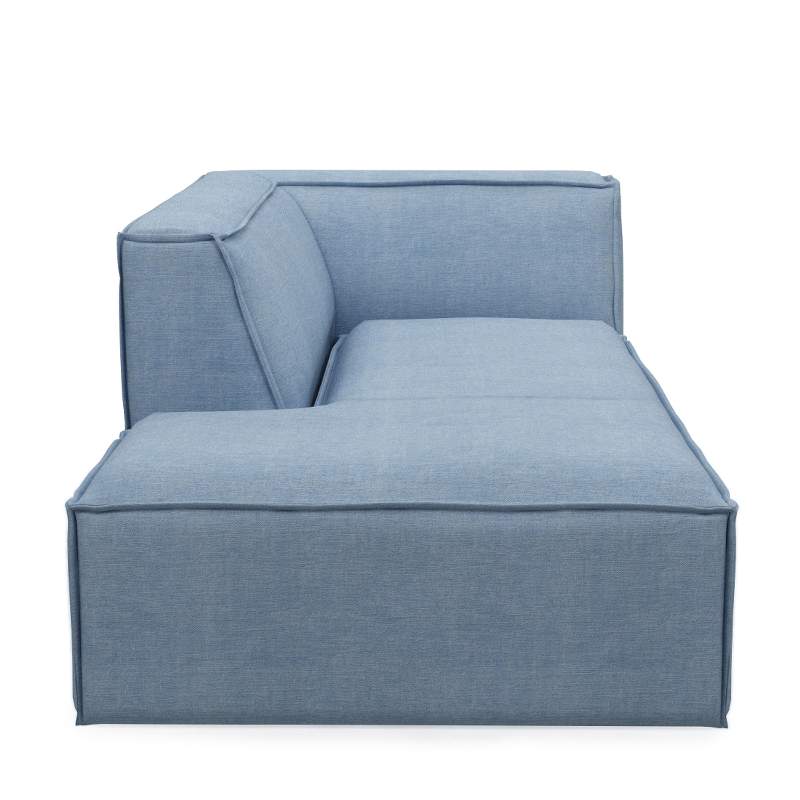 The Jagger Chaise Longue Left, washed cotton, ice blue