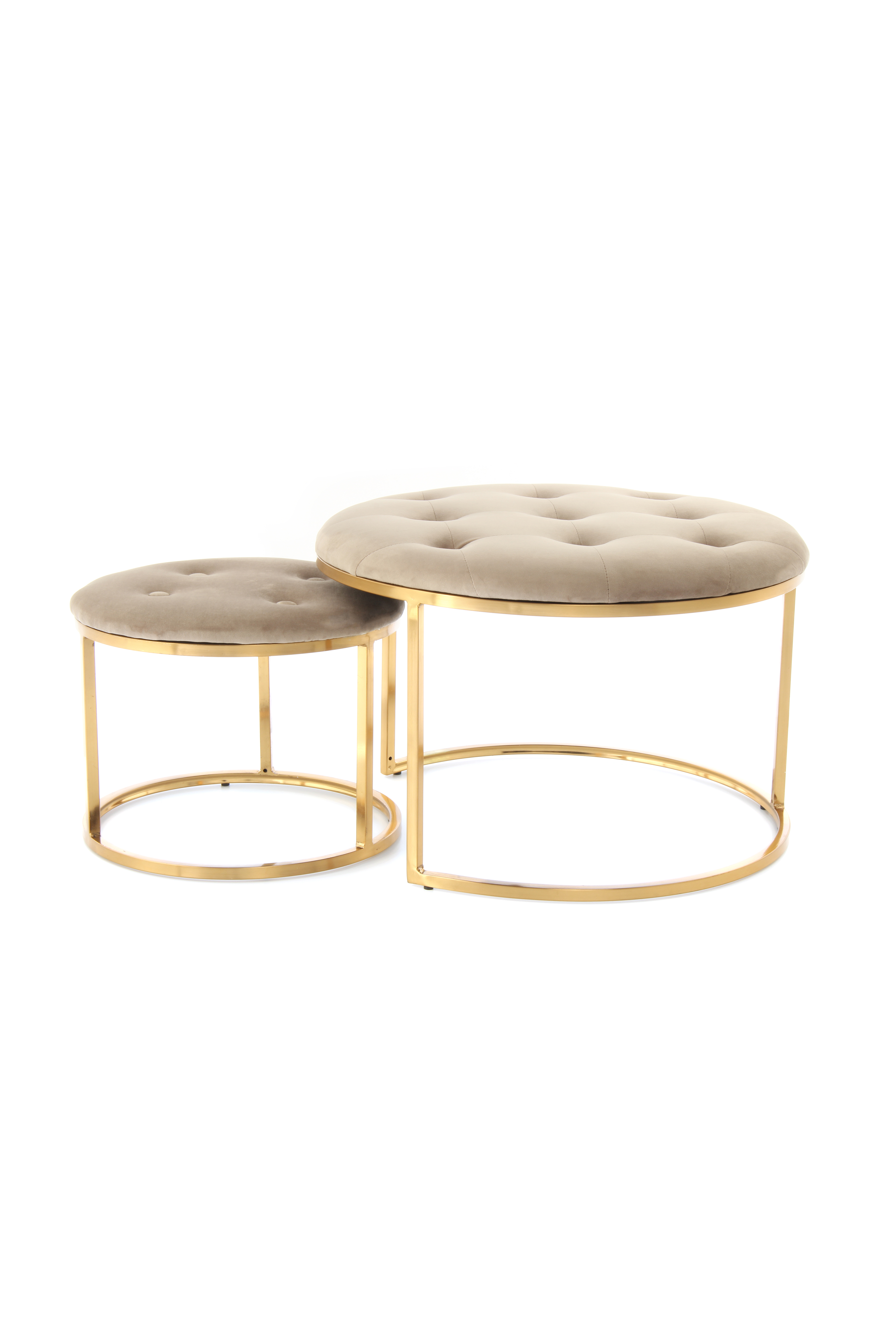 Hocker Becky 825 2er-Set Taupe / Gold