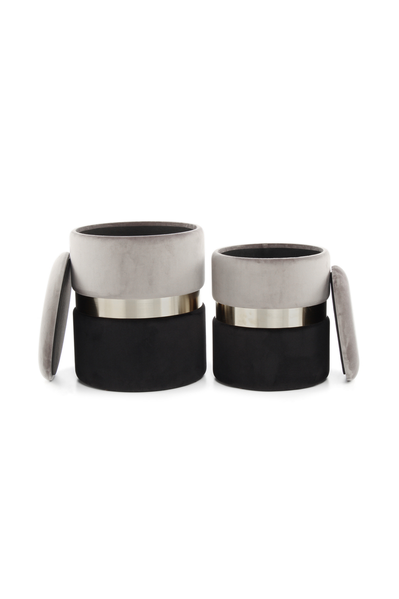 Hocker Zora 125 2-er Set Grau / Silber / Schwarz