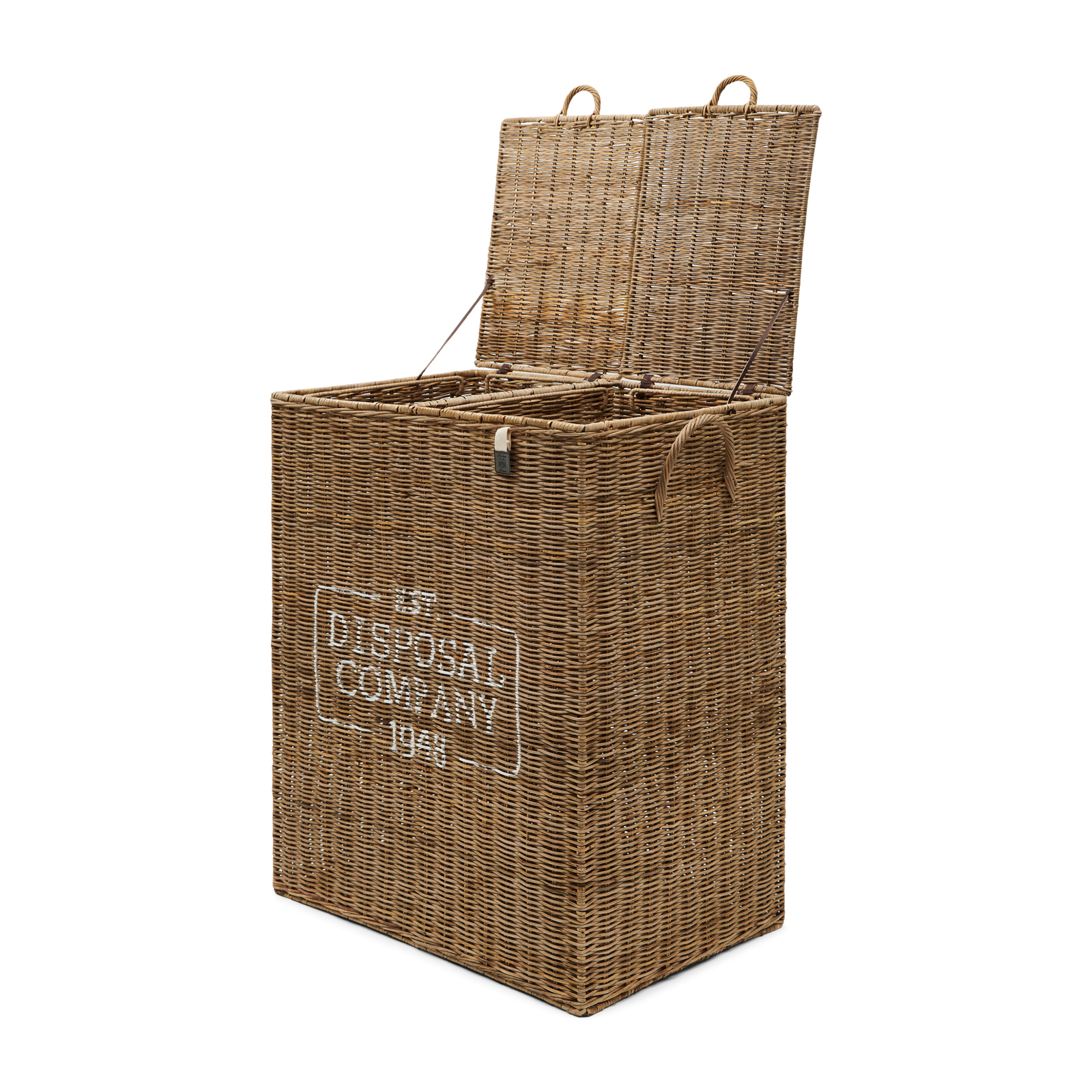 Rustic Rattan Disposal Company Waste Bin