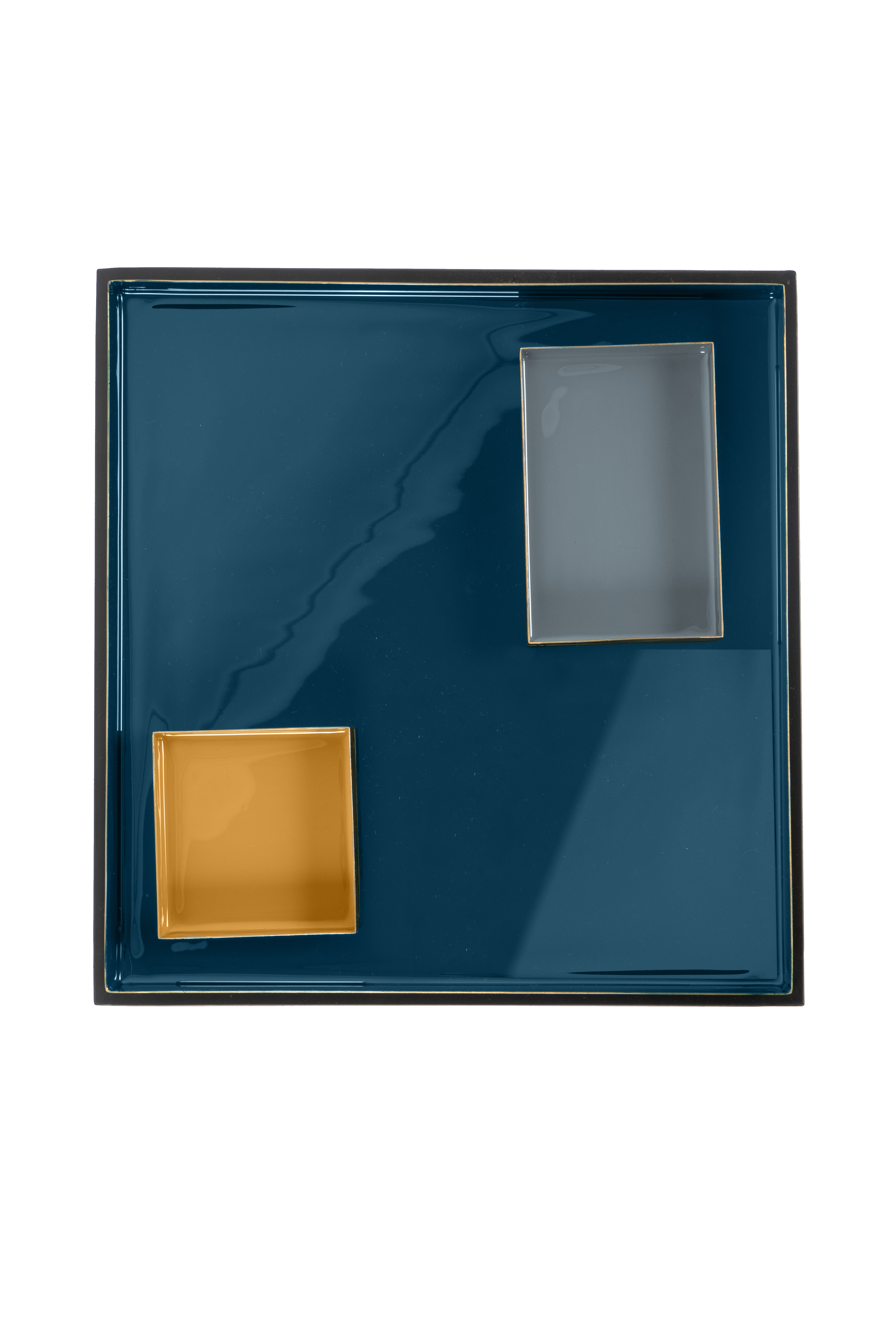 Beistelltisch Famosa 260 Blau / Grau / Orange