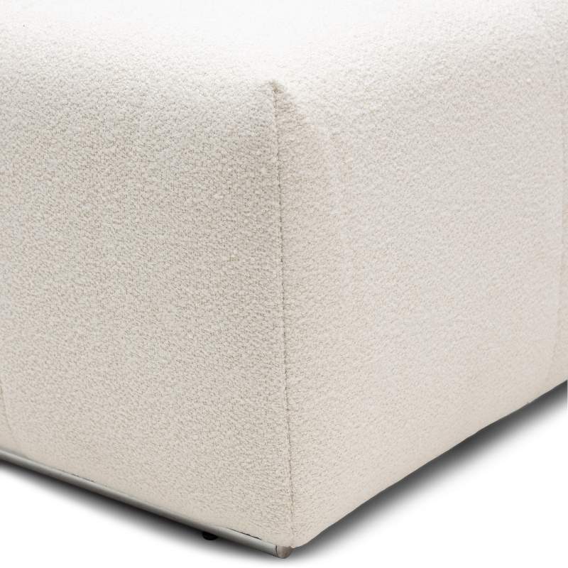 The Mark II Footstool 90 cm, bouclé, simply white