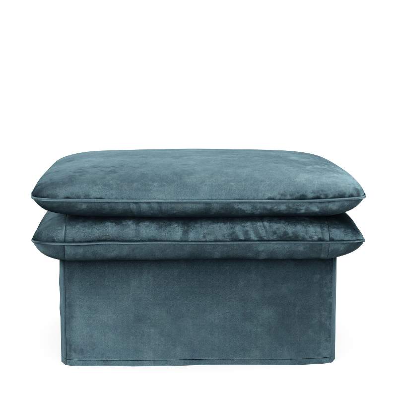 Continental Footstool 105x90, velvet, petrol