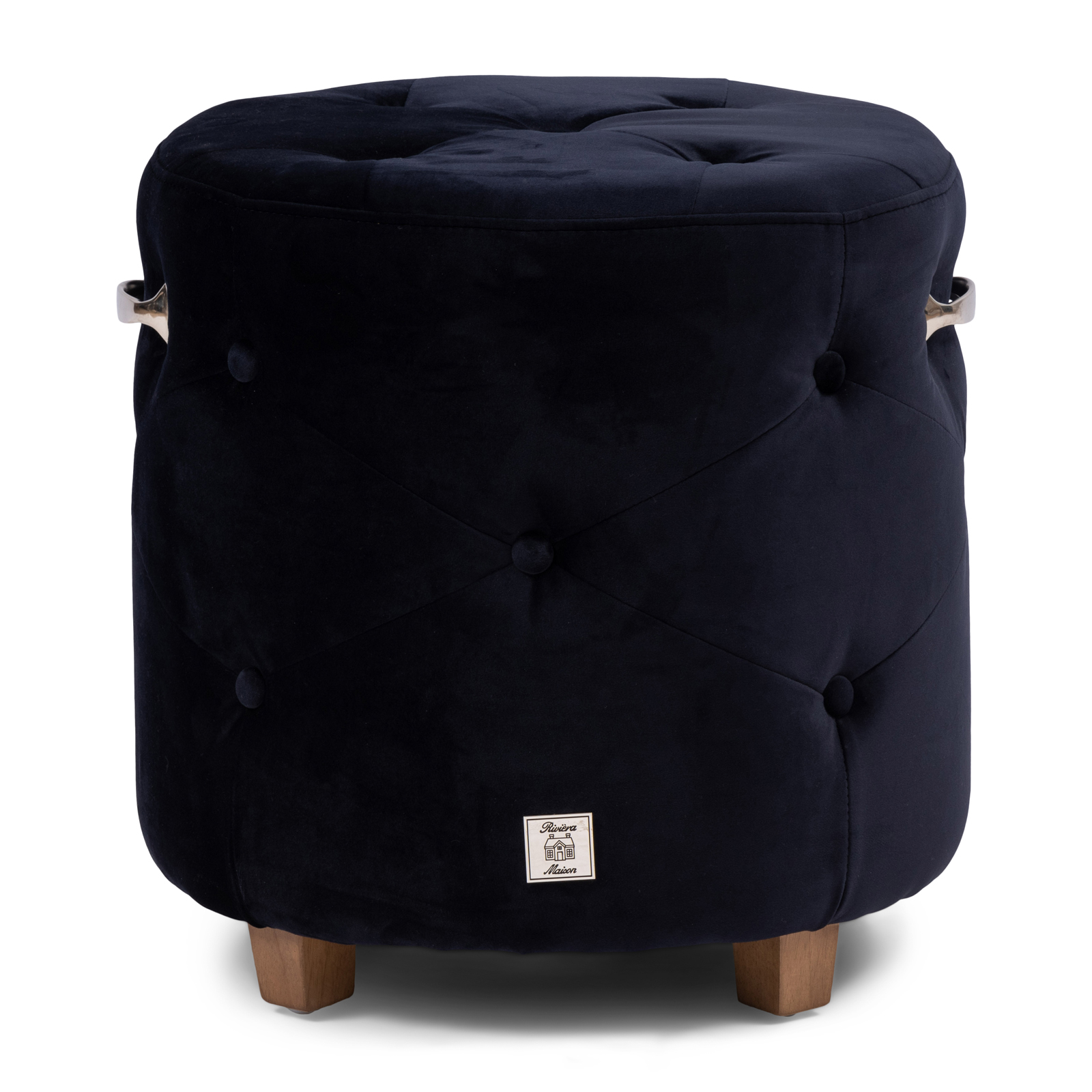 Bowery Footstool, velvet III, indigo 